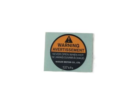 Infiniti 21435-8991A Label-Caution,Radiator
