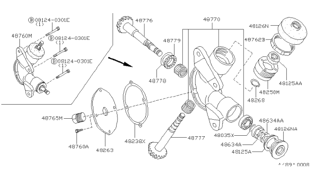 2001 Infiniti QX4 Steering Transfer Gear Diagram 1