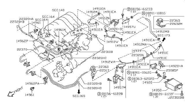 2001 Infiniti QX4 Engine Control Vacuum Piping Diagram 3