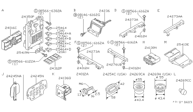1997 Infiniti QX4 Plug-Blind Diagram for 01658-00761