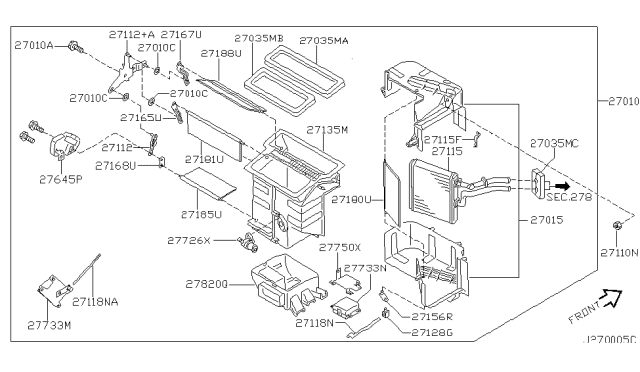 2000 Infiniti QX4 Heater & Blower Unit Diagram 4
