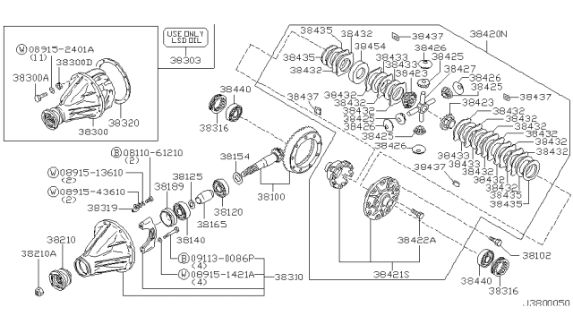 2000 Infiniti QX4 SPACER-Drive PINION Bearing Diagram for 38167-76000