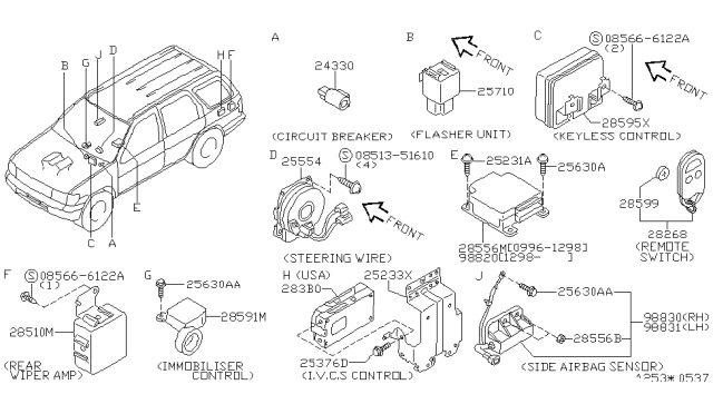 1999 Infiniti QX4 Electrical Unit Diagram 1