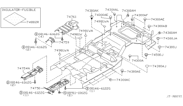2000 Infiniti QX4 Floor Fitting Diagram 2