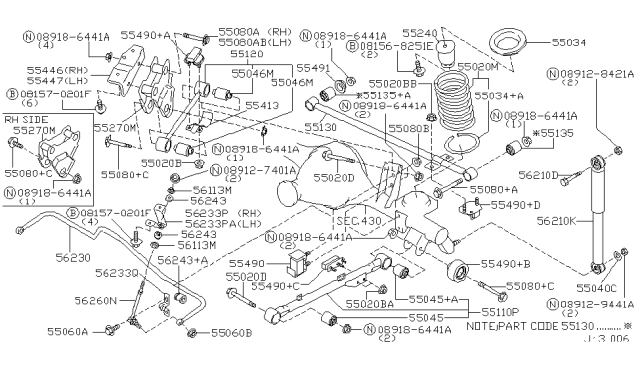 2001 Infiniti QX4 Bush STABILIZER Diagram for 56112-V0100