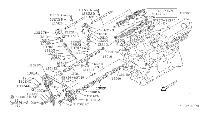 2000 Infiniti QX4 Sprocket-Camshaft Diagram for 13024-31U20