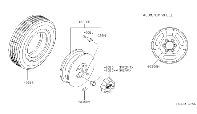 2000 Infiniti QX4 Road Wheel & Tire Diagram 1