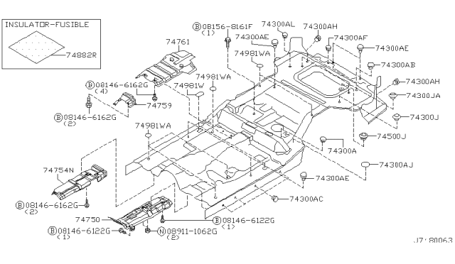 2001 Infiniti QX4 Floor Fitting Diagram 4