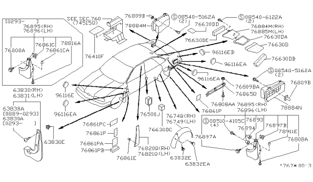 1994 Infiniti Q45 Body Side Fitting Diagram