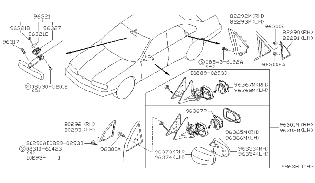 1994 Infiniti Q45 Rubber-Ribbon Diagram for 96328-60U00
