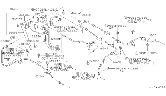 1996 Infiniti Q45 Pad-Pedal Diagram for 46531-V0500