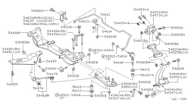 1991 Infiniti Q45 Nut Diagram for 01225-00491