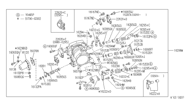 1993 Infiniti Q45 Chamber Assy-Throttle Diagram for 16119-66U00