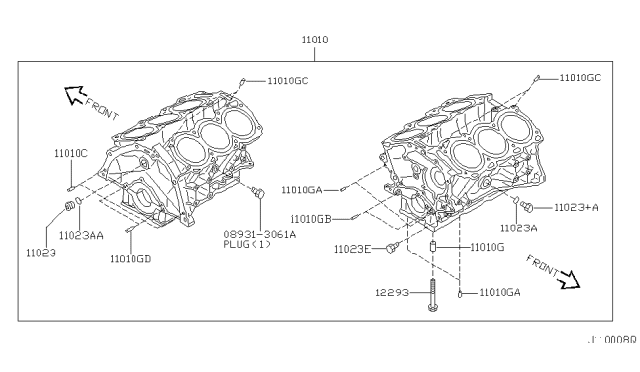 2000 Infiniti I30 Cylinder Block & Oil Pan Diagram 2