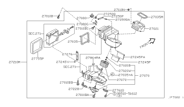 2000 Infiniti I30 Heater & Blower Unit Diagram 2