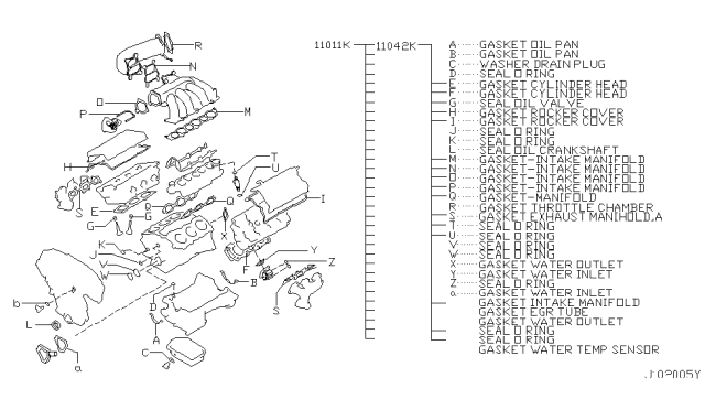 2002 Infiniti I35 Engine Gasket Kit Diagram 2