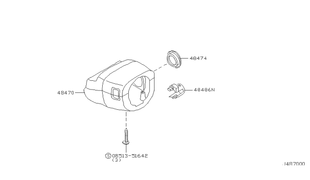 2002 Infiniti I35 Cover Set-Steering Column Diagram for 48470-5Y803