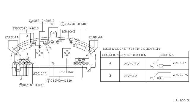 2000 Infiniti I30 Screw - Tapping, TRUSS Head Type 1 Diagram for 08540-31610