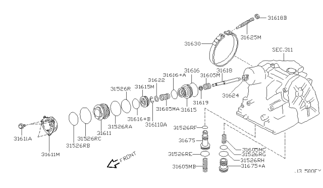 2003 Infiniti I35 Clutch & Band Servo Diagram 4