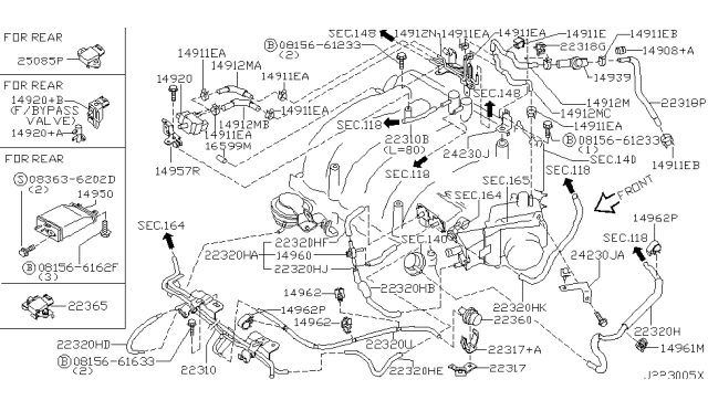 2001 Infiniti I30 Engine Control Vacuum Piping Diagram 1