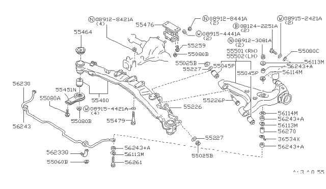 1990 Infiniti M30 BUSHNG-Shock Diagram for 56125-18000