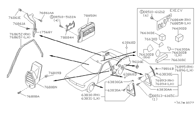 1990 Infiniti M30 Mudguard Set-Rear,Lh Diagram for 78811-F6625