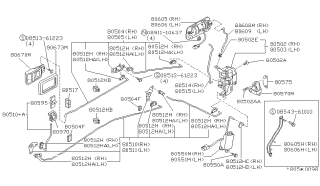 1990 Infiniti M30 Screw Diagram for 01433-00121