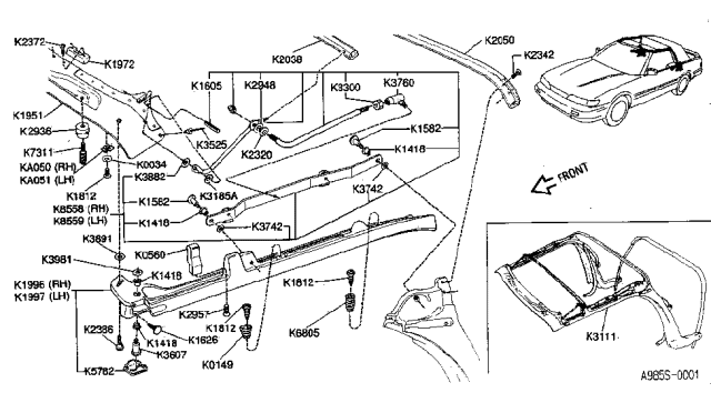 1990 Infiniti M30 Convertible Interior &    Exterior Diagram 20