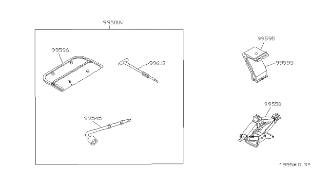 1990 Infiniti M30 Tool Kit & Maintenance Manual Diagram