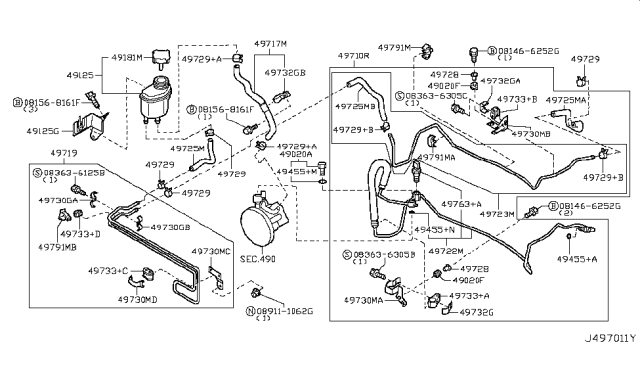 2004 Infiniti Q45 Power Steering Piping Diagram 1