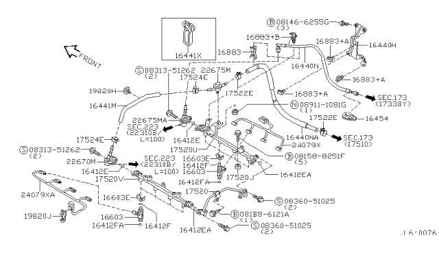 2002 Infiniti Q45 Harness-Engine Sub Diagram for 24079-AR210