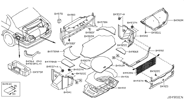 2006 Infiniti Q45 Trunk & Luggage Room Trimming Diagram 1