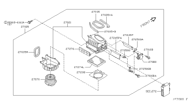 2006 Infiniti Q45 Heater & Blower Unit Diagram 1
