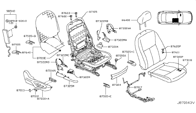 2015 Infiniti Q50 Front Seat Diagram 6