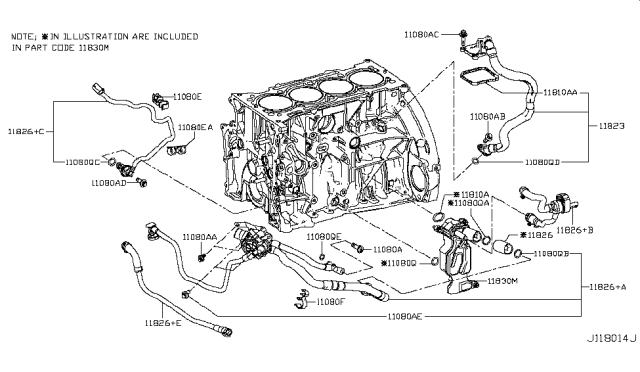 2015 Infiniti Q50 Blow By Gas Hose Assembly Diagram for 14912-2V71A