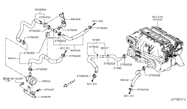 2014 Infiniti Q50 Heater Piping Diagram 1
