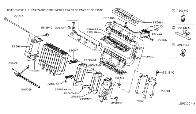 2018 Infiniti Q50 Main Battery Assembly Diagram for 295B0-6HH9A