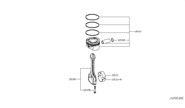 2016 Infiniti Q50 Piston,Crankshaft & Flywheel Diagram 1