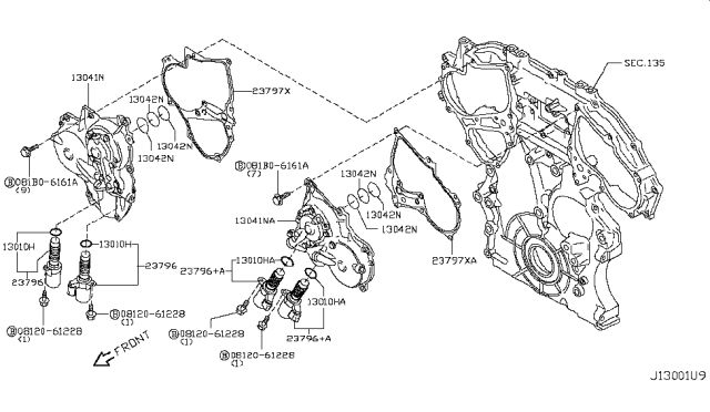 2019 Infiniti Q50 Seal-Oil,Camshaft Diagram for 13042-4GA0A