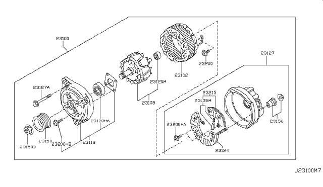 2013 Infiniti FX50 Pulley Assy Diagram for 23150-CR910