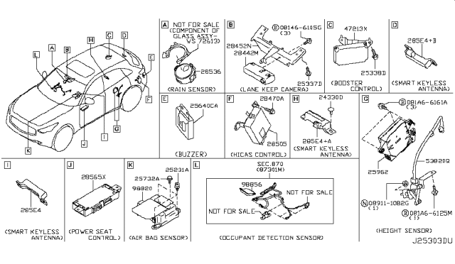 2011 Infiniti FX35 Control Assembly-Chassis Diagram for 25962-1CF0D