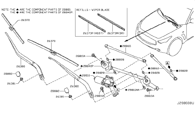 2013 Infiniti FX50 Link Assy-Connecting,No 1 Diagram for 28841-1CA0A