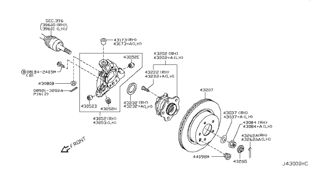 2012 Infiniti FX35 Rotor-Disc Brake,Rear Diagram for 43206-CA000