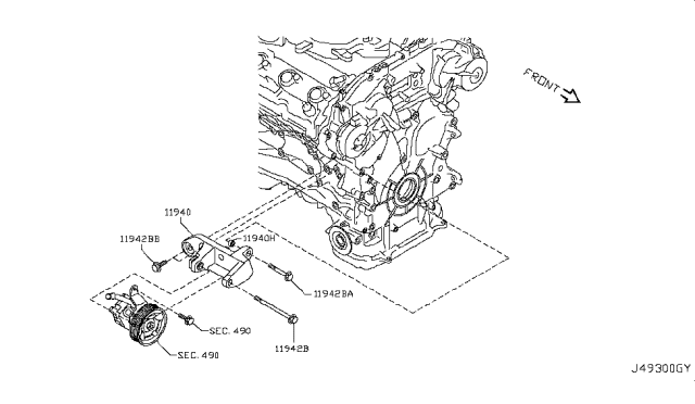 2010 Infiniti G37 Power Steering Pump Mounting Diagram 3