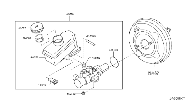 2013 Infiniti G37 Brake Master Cylinder Diagram