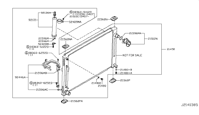 2011 Infiniti G37 Radiator,Shroud & Inverter Cooling Diagram 11