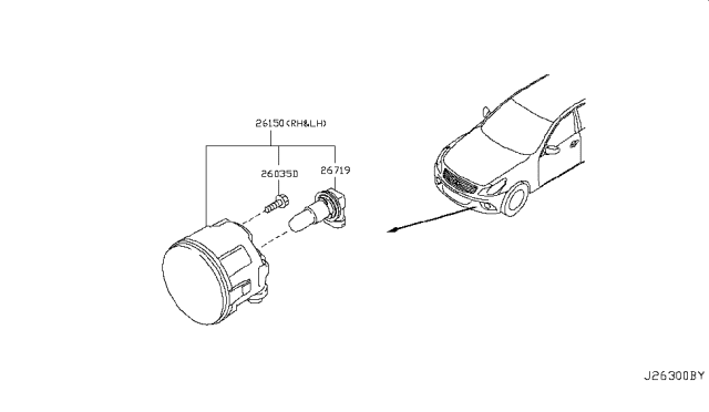 2012 Infiniti G37 Fog,Daytime Running & Driving Lamp Diagram