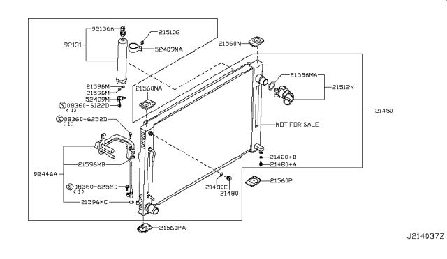 2013 Infiniti G37 Radiator,Shroud & Inverter Cooling Diagram 5