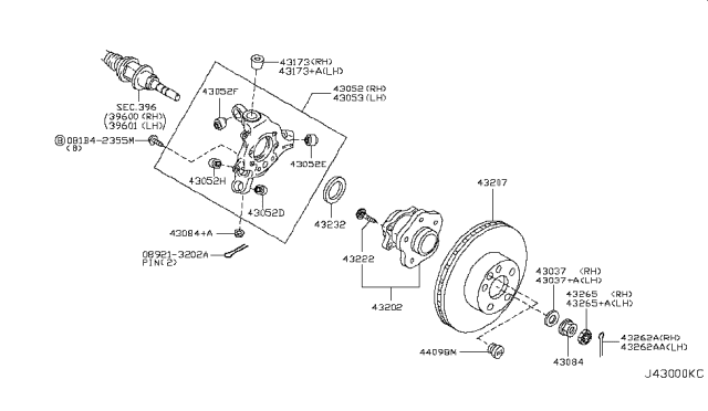 2012 Infiniti G25 Rotor Brake Diagram for 43206-JL00A