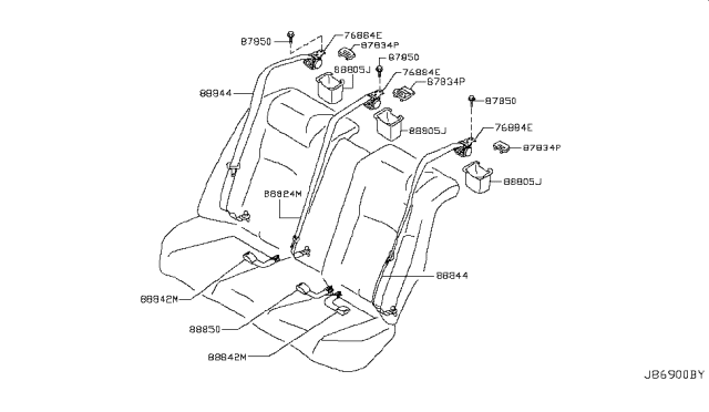 2008 Infiniti G35 Rear Seat Belt Diagram 2